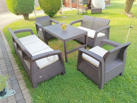 Zestaw ogrodowy Meblobranie CTL7 z podnoszonym stolikiem Brąz