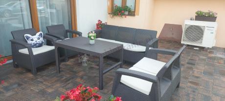 Zestaw ogrodowy Meblobranie CTL7 z podnoszonym stolikiem Brąz