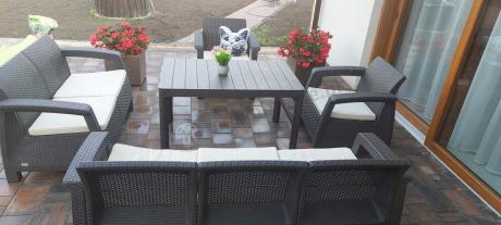 Zestaw ogrodowy Meblobranie CTL7 z podnoszonym stolikiem Brąz