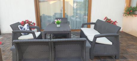 Zestaw ogrodowy Meblobranie CTL7 z podnoszonym stolikiem Brąz