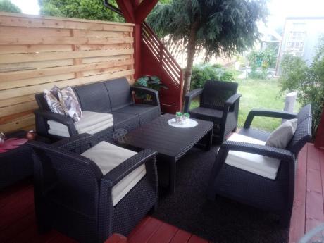 Zestaw ogrodowy Meblobranie CTL7 z podnoszonym stolikiem Brąz