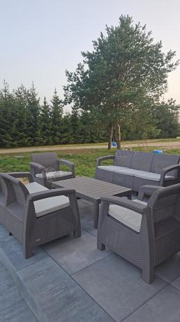 Zestaw ogrodowy na 7 osób Meblobranie CTL7 podnoszony stół cappuccino