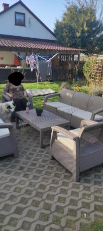 Zestaw ogrodowy na 7 osób Meblobranie CTL7 podnoszony stół cappuccino
