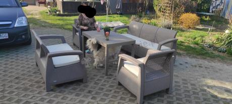 Zestaw ogrodowy na 7 osób Meblobranie CTL7 podnoszony stół cappuccino