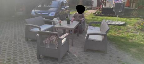 Zestaw ogrodowy na 7 osób Meblobranie CTL7 podnoszony stół cappuccino