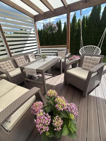 Zestaw ogrodowy na 7 osób Meblobranie CTL7 podnoszony stół cappuccino