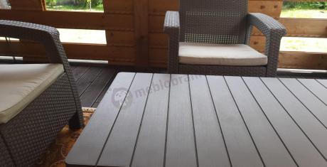 Zestaw ogrodowy na 7 osób Meblobranie CTL7 podnoszony stół cappuccino
