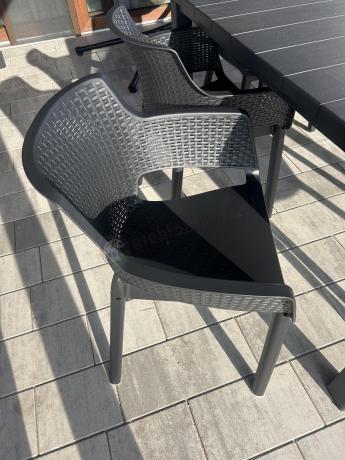 Zestaw ogrodowy na 8 osób z dużym stołem 295cm Meblobranie EJD8 grafit