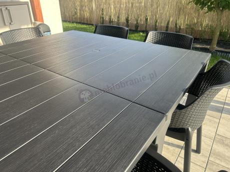 Zestaw ogrodowy na 8 osób z dużym stołem 295cm Meblobranie EJD8 grafit