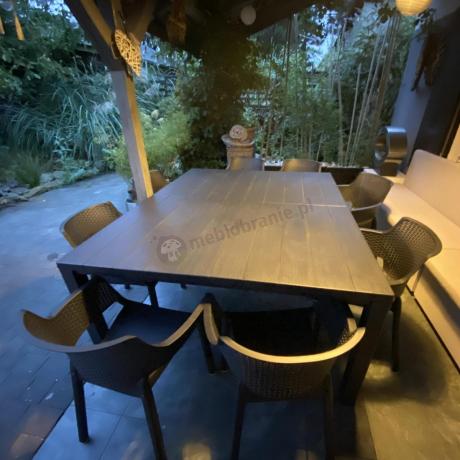 Zestaw ogrodowy na 8 osób z dużym stołem 295cm Meblobranie EJD8 grafit