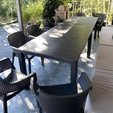 Zestaw ogrodowy na 8 osób z dużym stołem 295cm Meblobranie EJD8 grafit