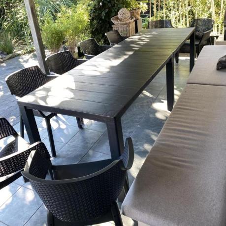 Zestaw ogrodowy na 8 osób z dużym stołem 295cm Meblobranie EJD8 grafit