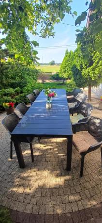 Zestaw ogrodowy na 8 osób z dużym stołem 295cm Meblobranie EJD8 grafit