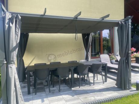 Zestaw ogrodowy na 8 osób z dużym stołem 295cm Meblobranie EJD8 grafit