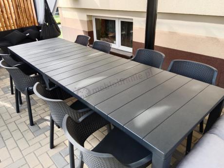 Zestaw ogrodowy na 8 osób z dużym stołem Meblobranie EJD8 grafit