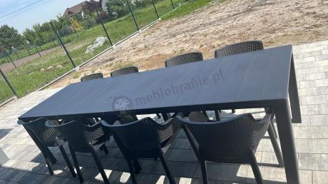 Zestaw ogrodowy na 8 osób z dużym stołem Meblobranie EJD8 grafit