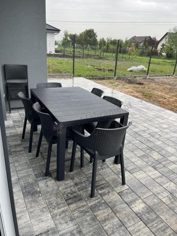 Zestaw ogrodowy na 8 osób z dużym stołem Meblobranie EJD8 grafit