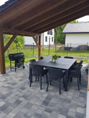 Zestaw ogrodowy na 8 osób z dużym stołem Meblobranie EJD8 grafit