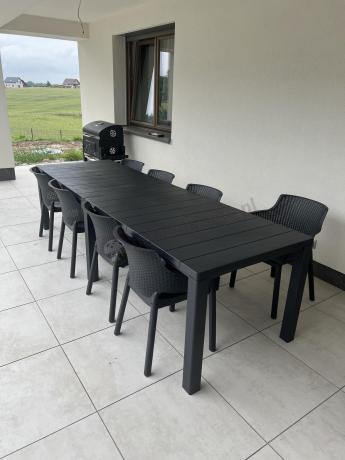 Zestaw ogrodowy na 8 osób z dużym stołem Meblobranie EJD8 grafit