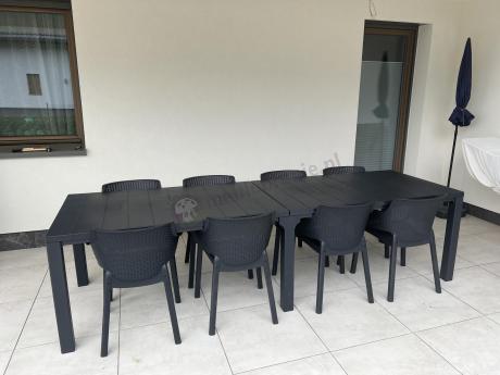 Zestaw ogrodowy na 8 osób z dużym stołem Meblobranie EJD8 grafit