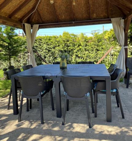 Zestaw ogrodowy na 8 osób z dużym stołem Meblobranie EJD8 grafit