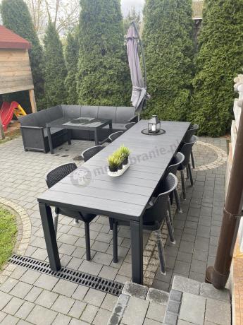 Zestaw ogrodowy na 8 osób z dużym stołem Meblobranie EJD8 grafit