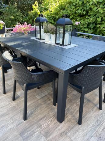 Zestaw ogrodowy na 8 osób z dużym stołem Meblobranie EJD8 grafit
