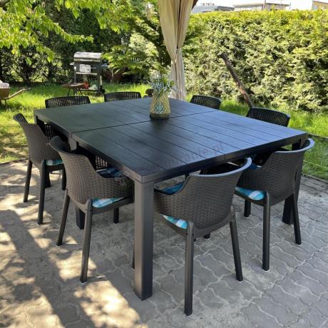 Zestaw ogrodowy na 8 osób z dużym stołem Meblobranie EJD8 grafit