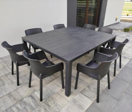 Zestaw ogrodowy na 8 osób z dużym stołem Meblobranie EJD8 grafit