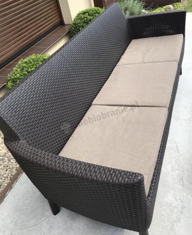 Zestaw ogrodowy na 8 osób z regulowanym stolikiem Meblobranie SFLM brązowy