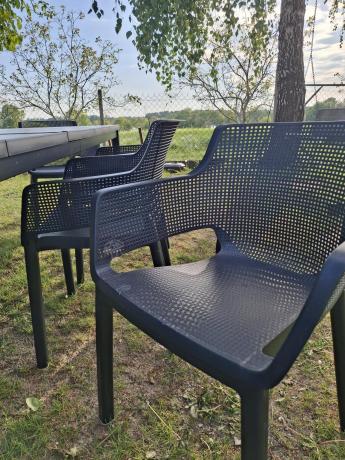 Zestaw ogrodowy Portis dla 8 osób ze stołem 200cm w kolorze orzecha i fotelami