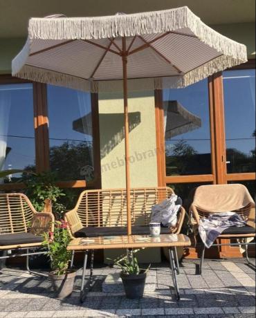 Zestaw ogrodowy rattanowy rope ze stolikiem Torgiano Set brązowy