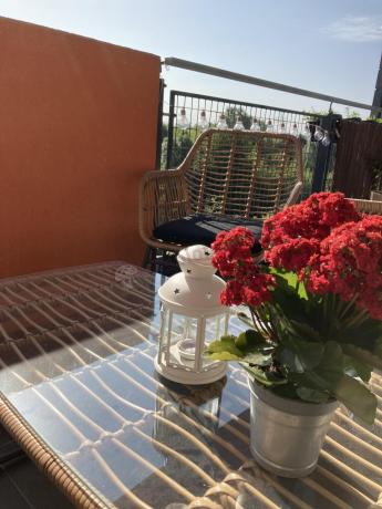 Zestaw ogrodowy rattanowy rope ze stolikiem Torgiano Set brązowy