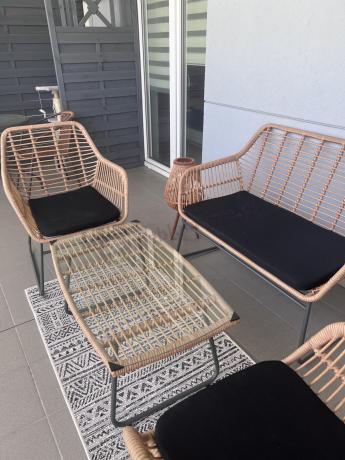 Zestaw ogrodowy rattanowy rope ze stolikiem Torgiano Set brązowy