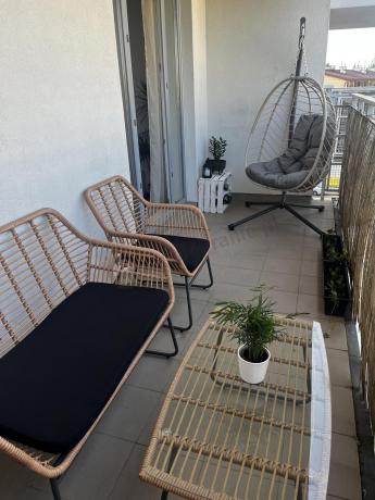 Zestaw ogrodowy rattanowy rope ze stolikiem Torgiano Set brązowy