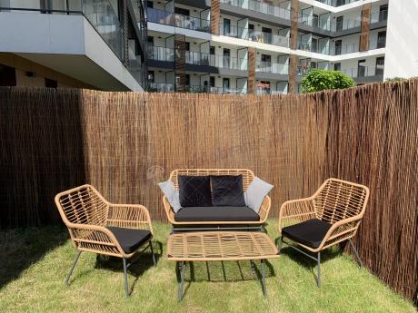 Zestaw ogrodowy rattanowy ze stolikiem Torgiano Set brązowy