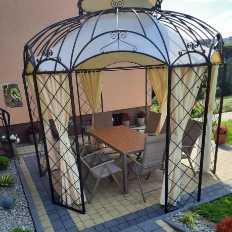 Zestaw ogrodowy stół 180cm i 8 regulowanych krzeseł aluminiowych - Kanbery Wood Taupe 8+1