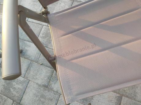 Zestaw ogrodowy stół 180cm i 8 regulowanych krzeseł aluminiowych - Kanbery Wood Taupe 8+1