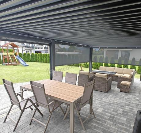 Zestaw ogrodowy stół 180cm i 8 regulowanych krzeseł aluminiowych - Kanbery Wood Taupe 8+1