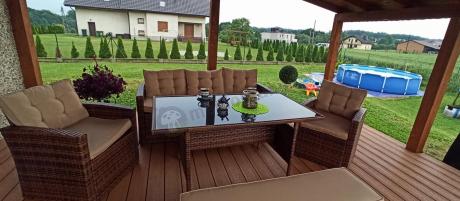 Zestaw ogrodowy technorattanowy z kanapą trzyosobową