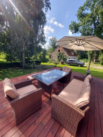 Zestaw ogrodowy technorattanowy z kanapą trzyosobową