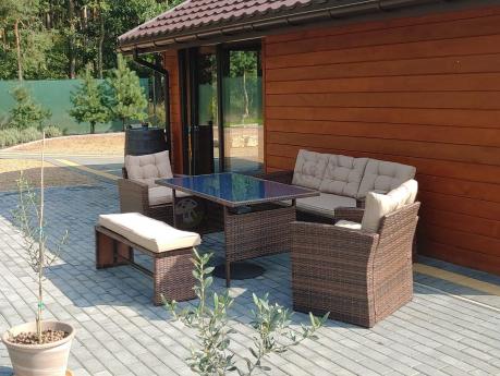 Zestaw ogrodowy technorattanowy z kanapą trzyosobową