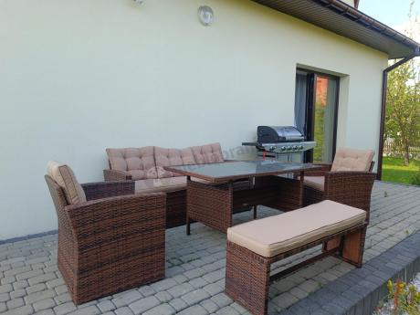 Zestaw ogrodowy technorattanowy z kanapą trzyosobową