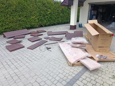 Zestaw ogrodowy technorattanowy z kanapą trzyosobową