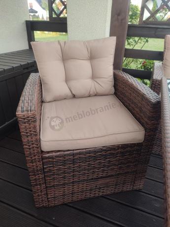 Zestaw ogrodowy technorattanowy z kanapą trzyosobową