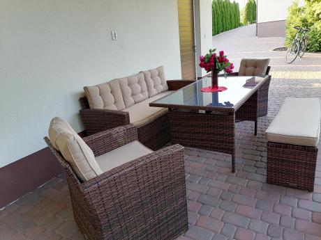 Zestaw ogrodowy technorattanowy z kanapą trzyosobową