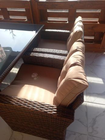 Zestaw ogrodowy technorattanowy z kanapą trzyosobową