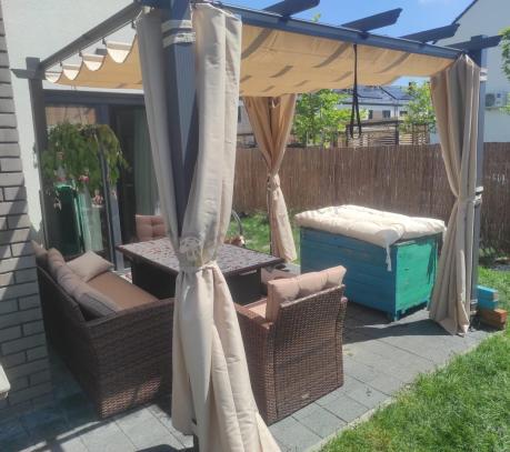 Zestaw ogrodowy technorattanowy z kanapą trzyosobową