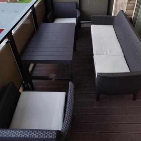 Zestaw ogrodowy z podnoszonym stołem Meblobranie S3L brąz