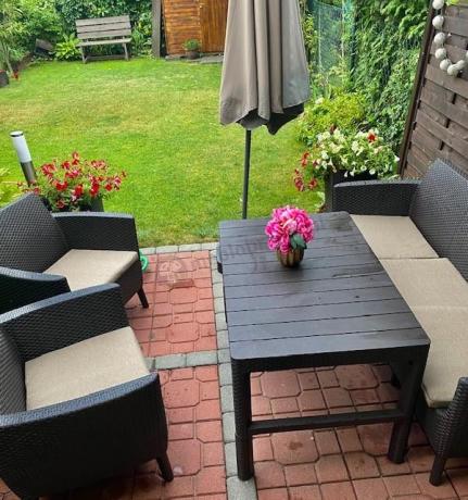 Zestaw ogrodowy z podnoszonym stołem Meblobranie S3L brąz